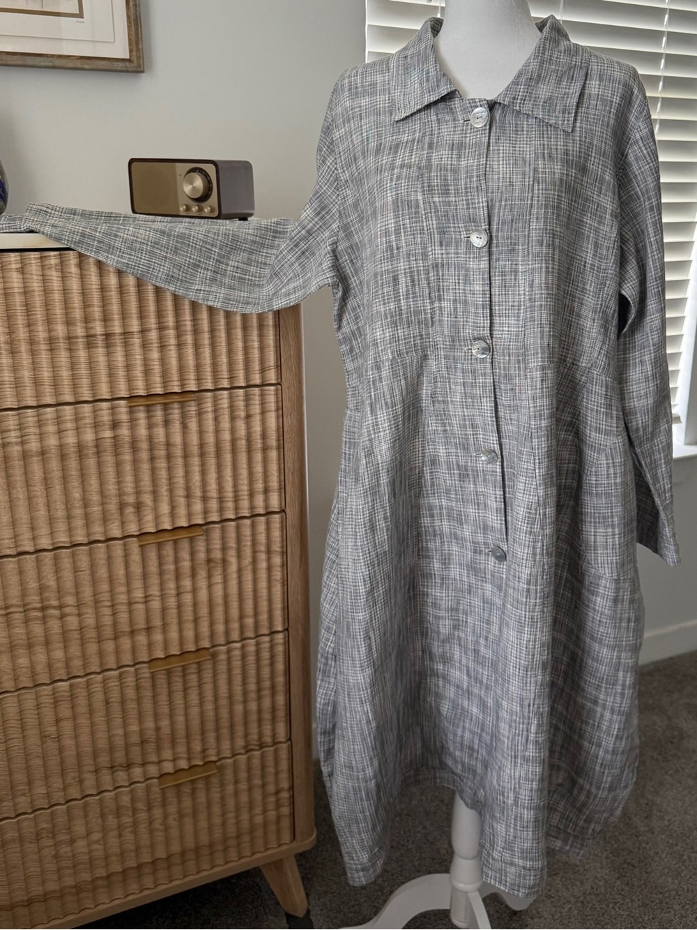 Thanny med linen lagenlook  black/ white  dress
